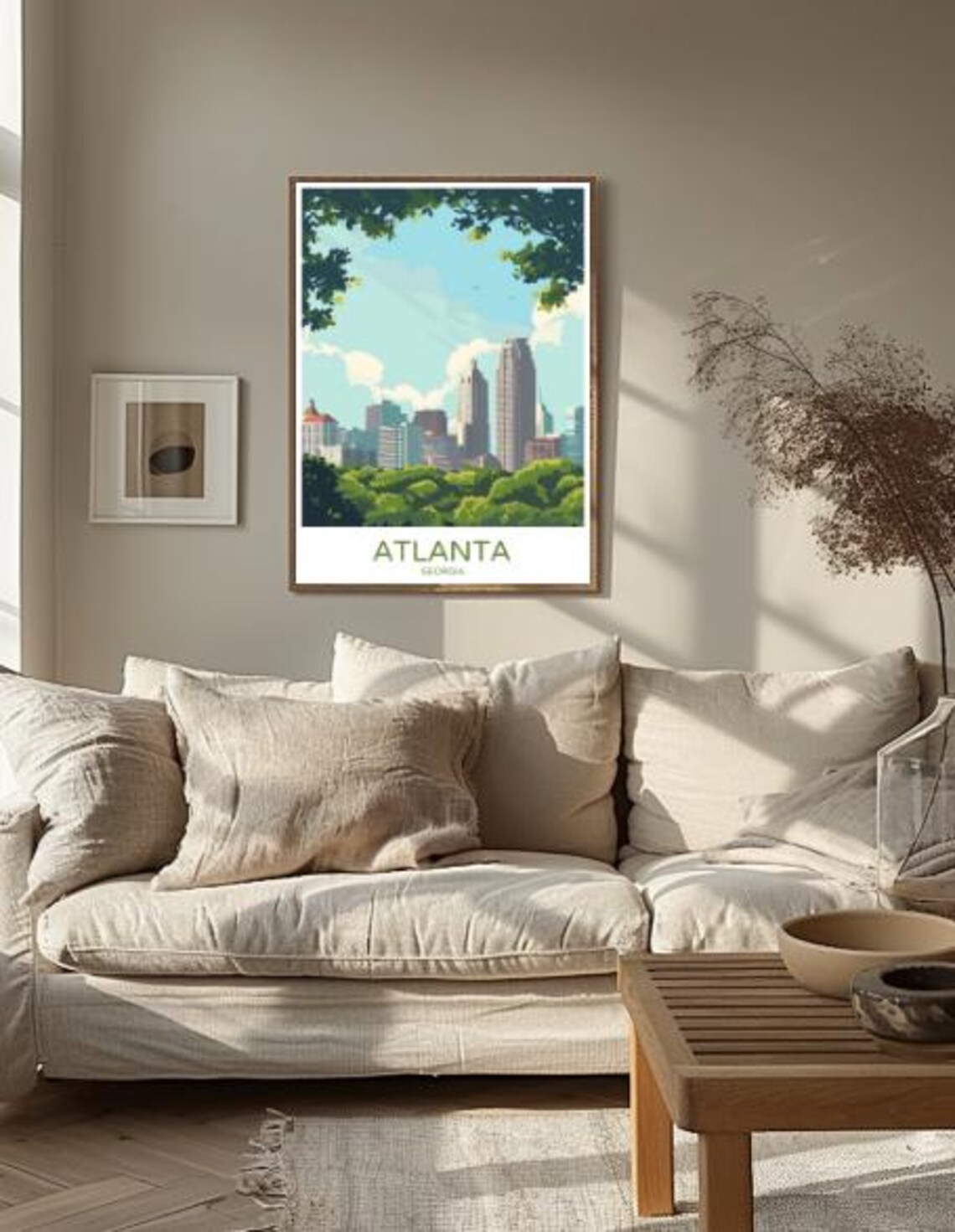 Green Atlanta Georgia Skyline Park Trees Cityscape Travel Poster - Image 2