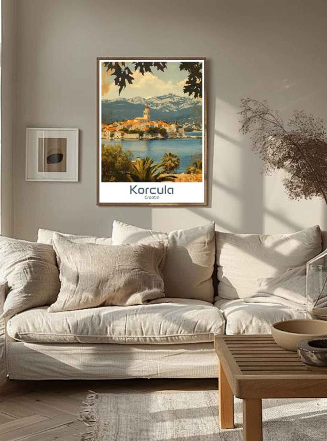 Korcula Croatia Island Old Town Mountain Backdrop Scenic Poster - Image 3