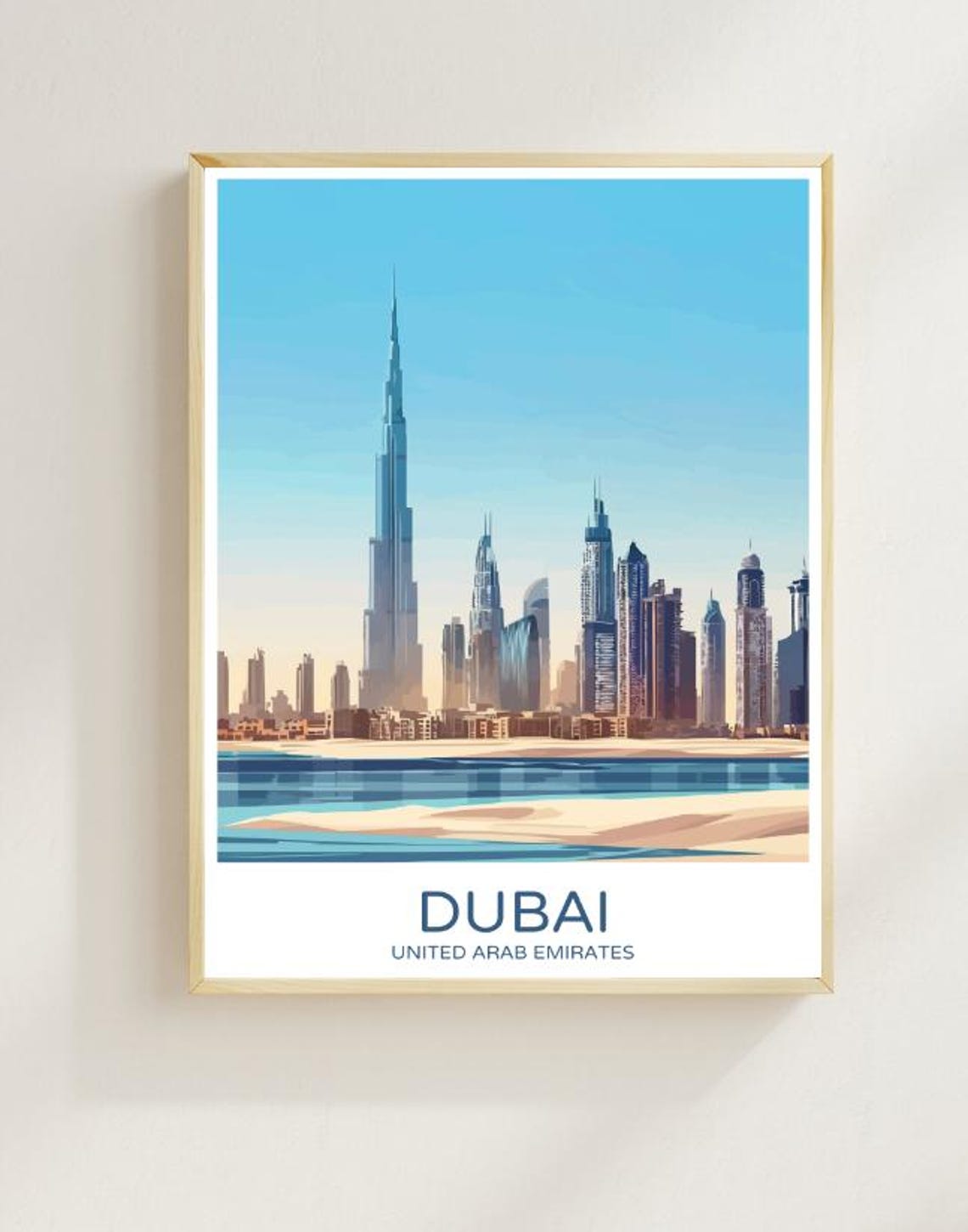 Dubai Burj Khalifa Skyline by the Sea United Arab Emirates Poster