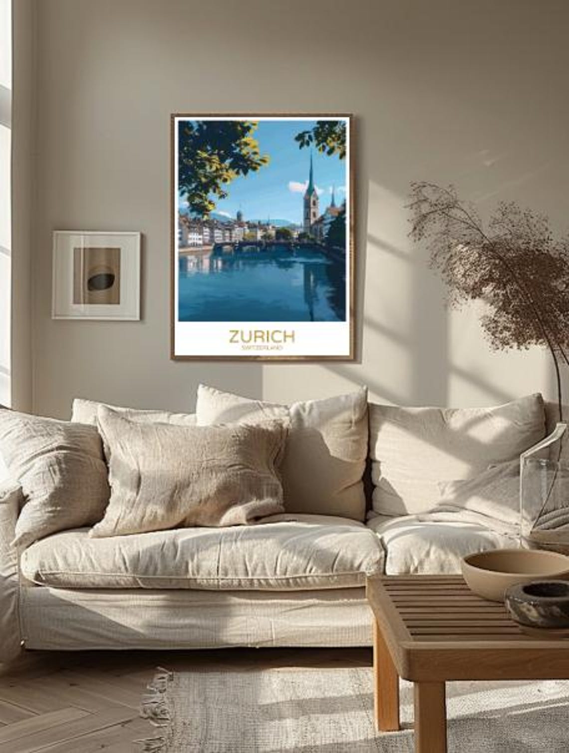 Zurich Switzerland Travel Poster Scenic City Lake Views Swiss Alps Backdrop European Cityscape Art Vacation Wall Art Home Decor - Image 3