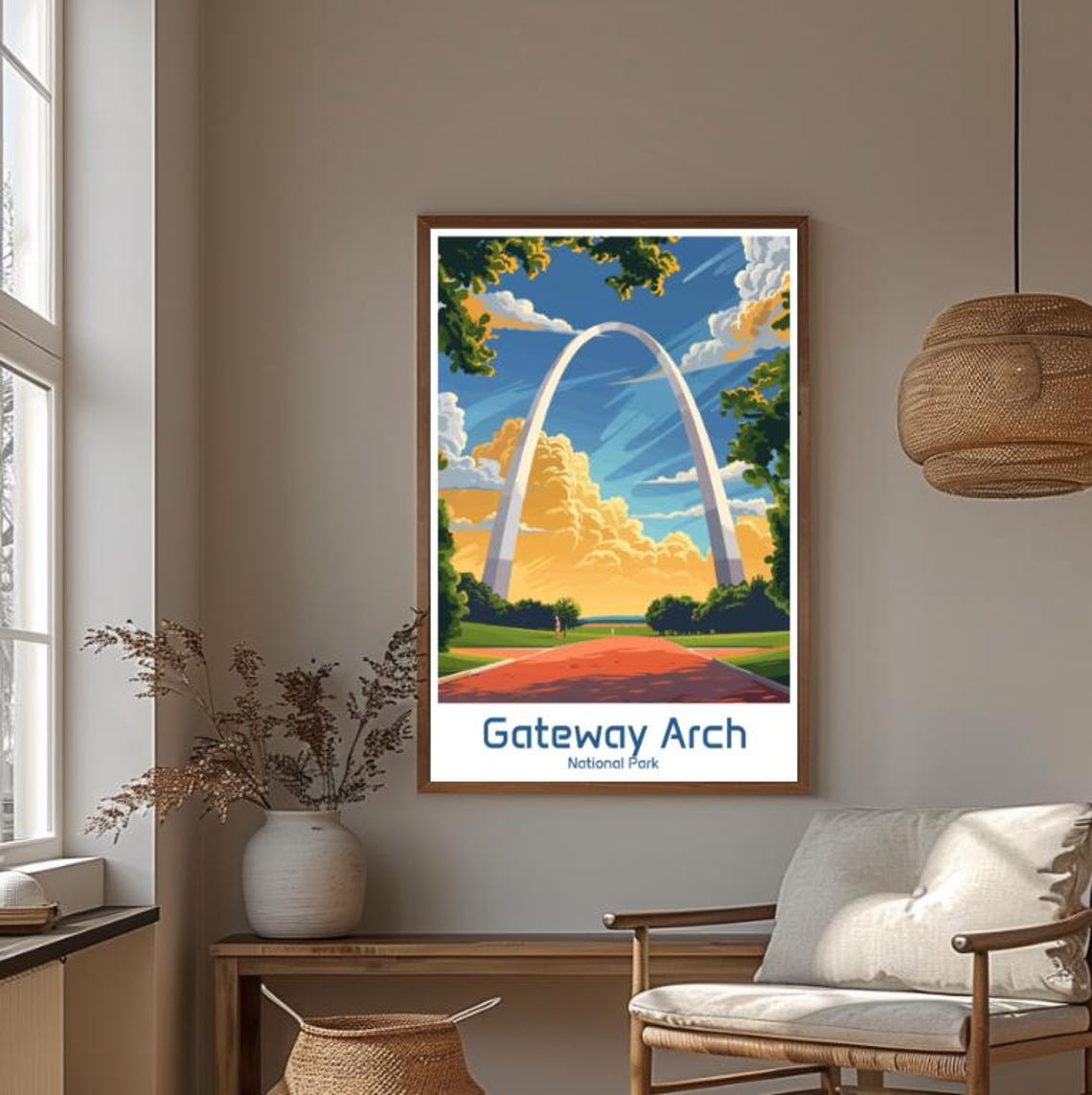 Gateway Arch National Park St Louis Sunset Landmark Travel Poster - Image 4