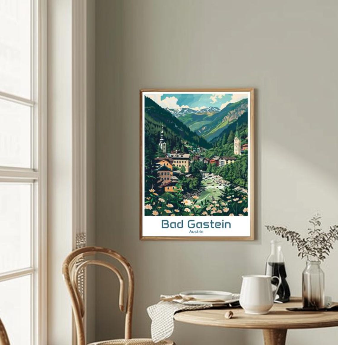 Bad Gastein Austria Alpine Valley Village Summer Travel Poster - Image 2