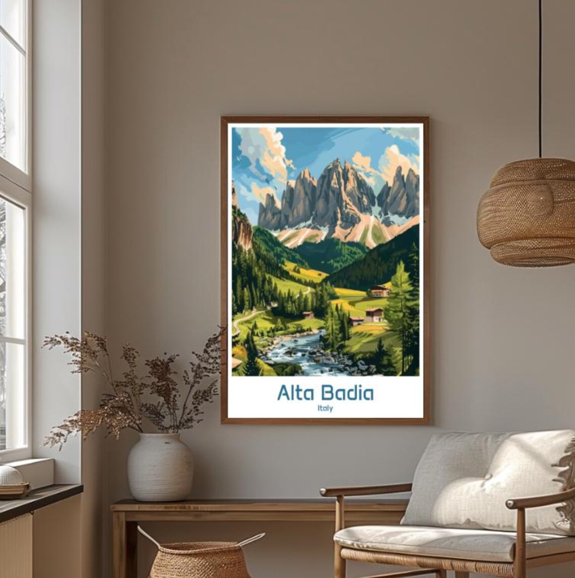 Alta Badia Italy Dolomites Alpine Valley Summer Travel Poster - Image 4