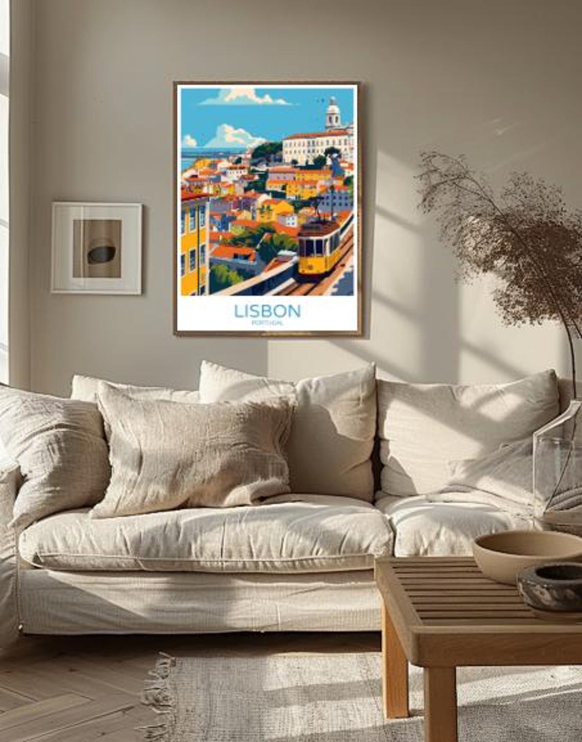 Lisbon Portugal Yellow Tram And Alfama Hillside View Travel Poster - Image 2