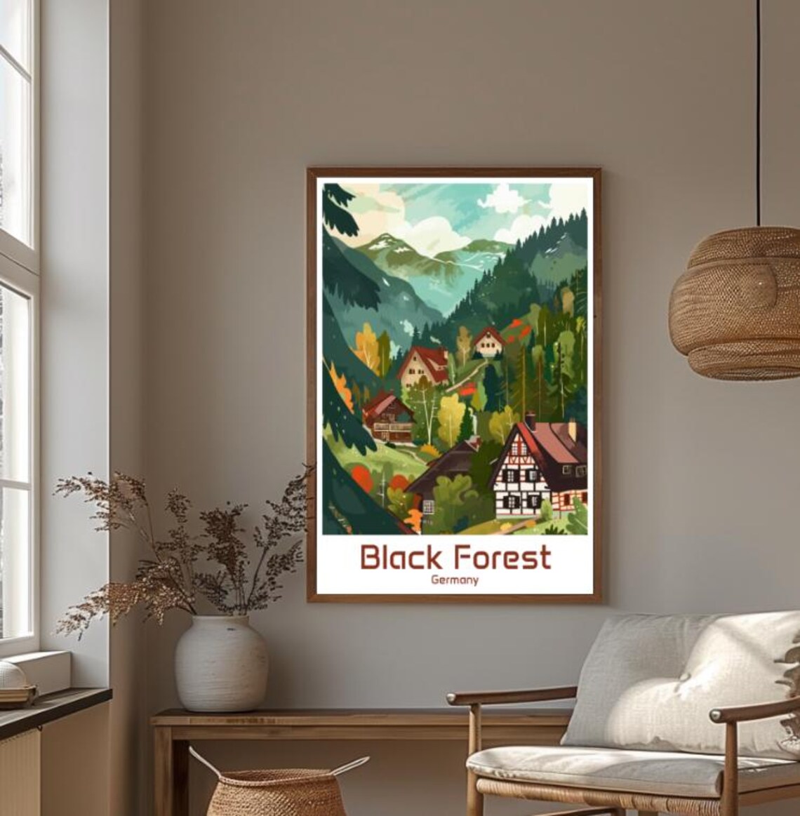 Alpine Black Forest Germany Mountain Village Chalet Travel Poster - Image 4
