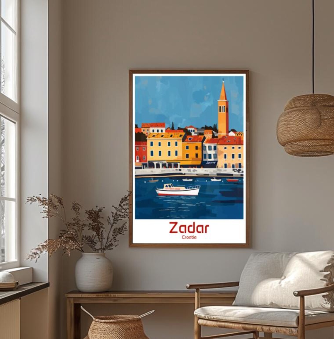 Zadar Croatia Old Town Harbor Boat Church Tower Coast Poster - Image 4