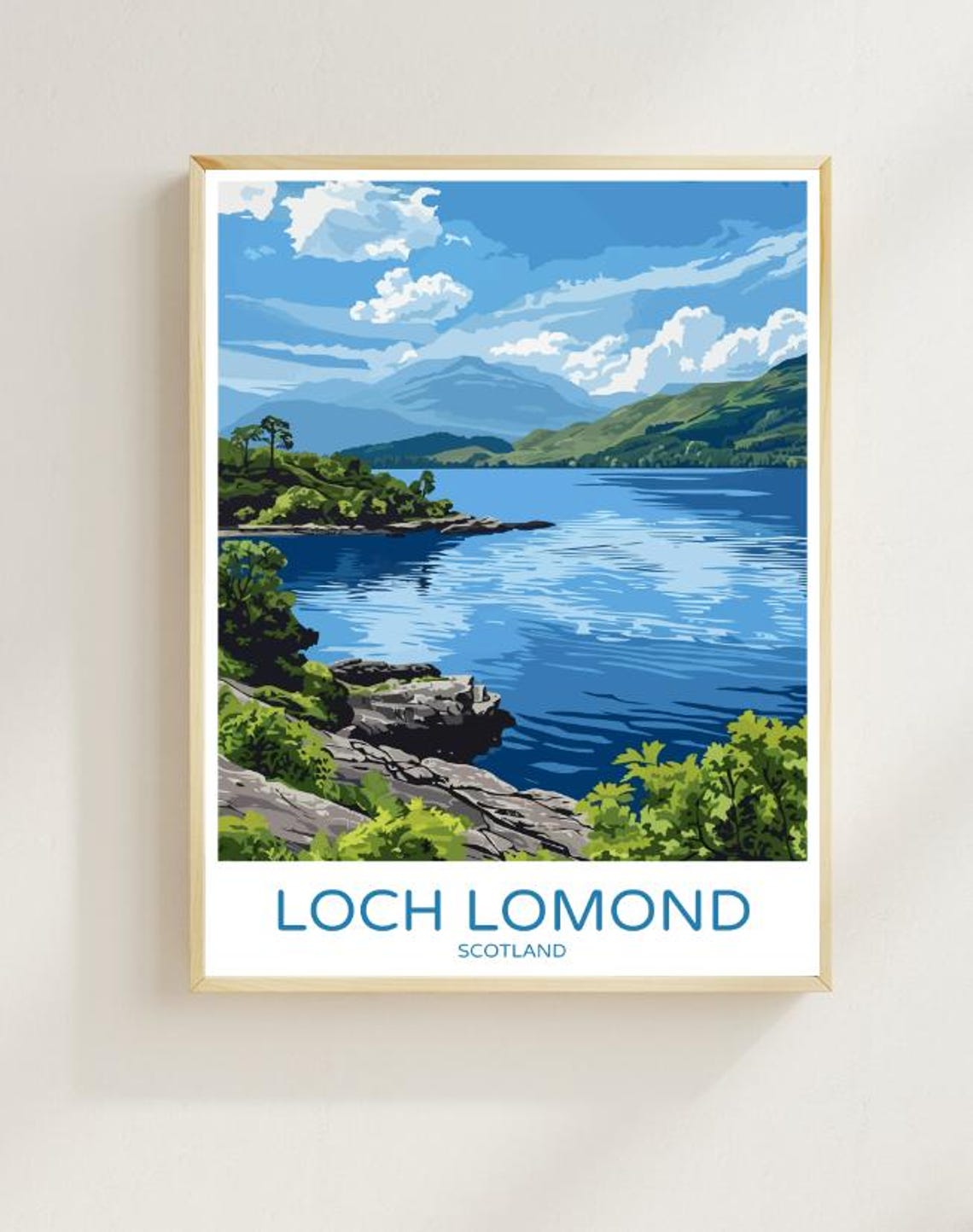 Loch Lomond Scotland Serene Lakeside Mountain Landscape Poster