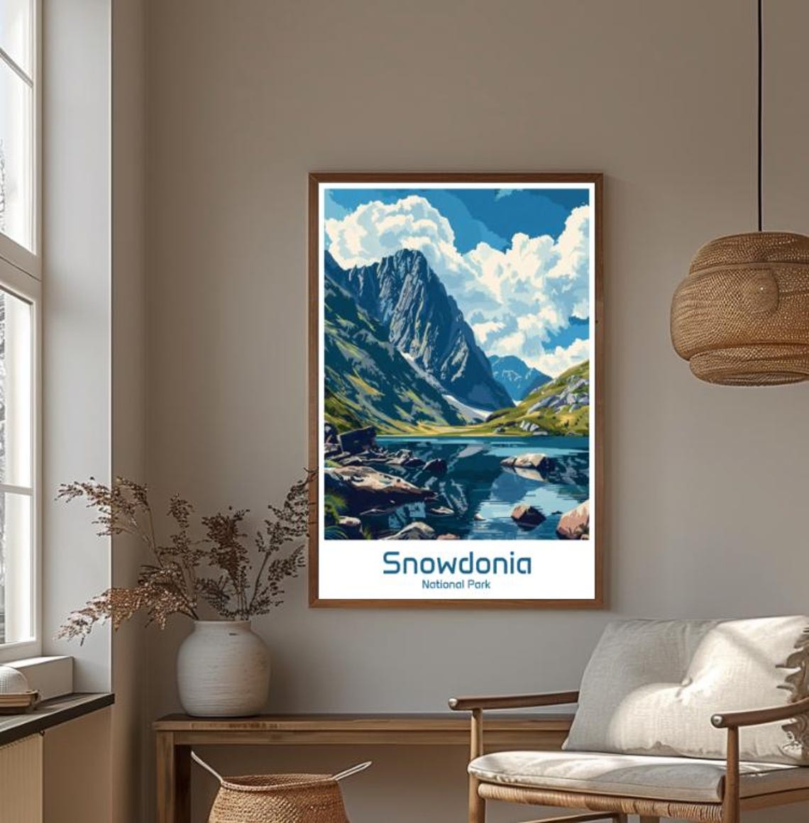 Snowdonia National Park Tryfan Mountain Lake Landscape Poster - Image 4