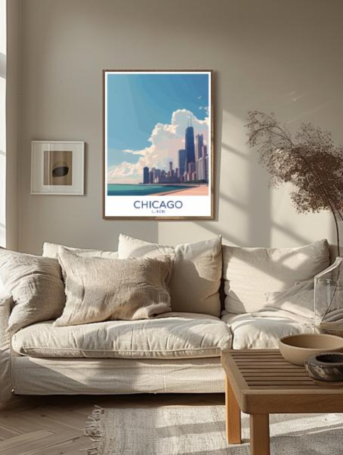 Chicago Skyline from Lake Michigan Summer Day Illinois Poster - Image 2