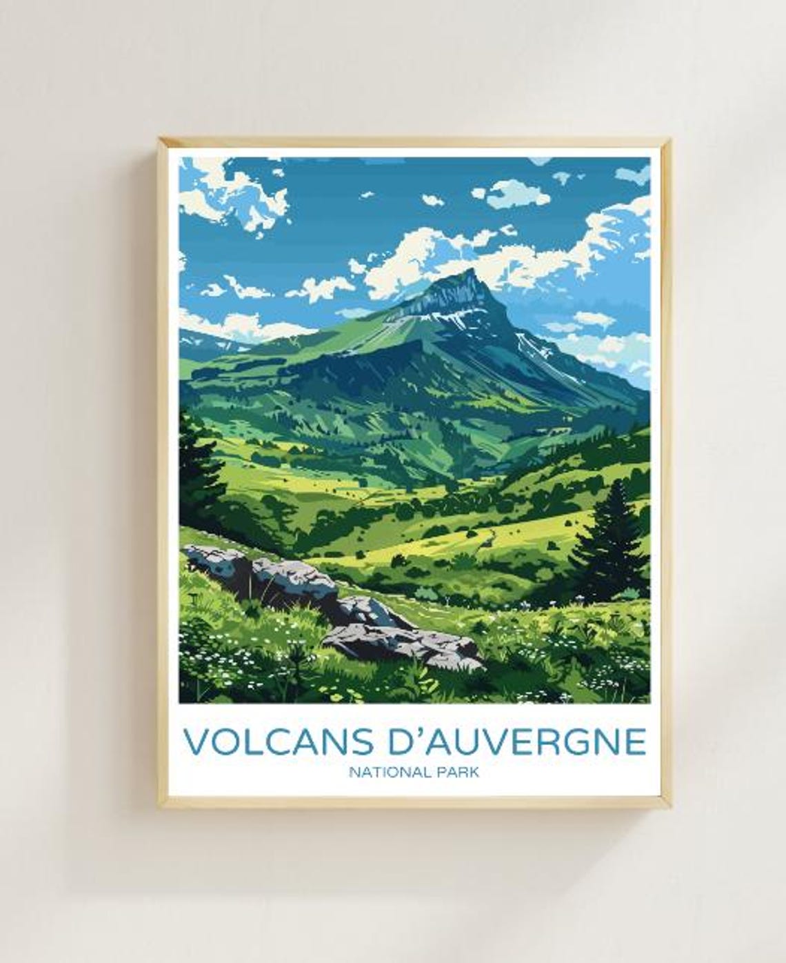 Parc Naturel Rgional Des Volcans Dauvergne Travel Posterstunning Wall Art Of French Volcanoes Scenic Landscapesnature Print Wall Decor
