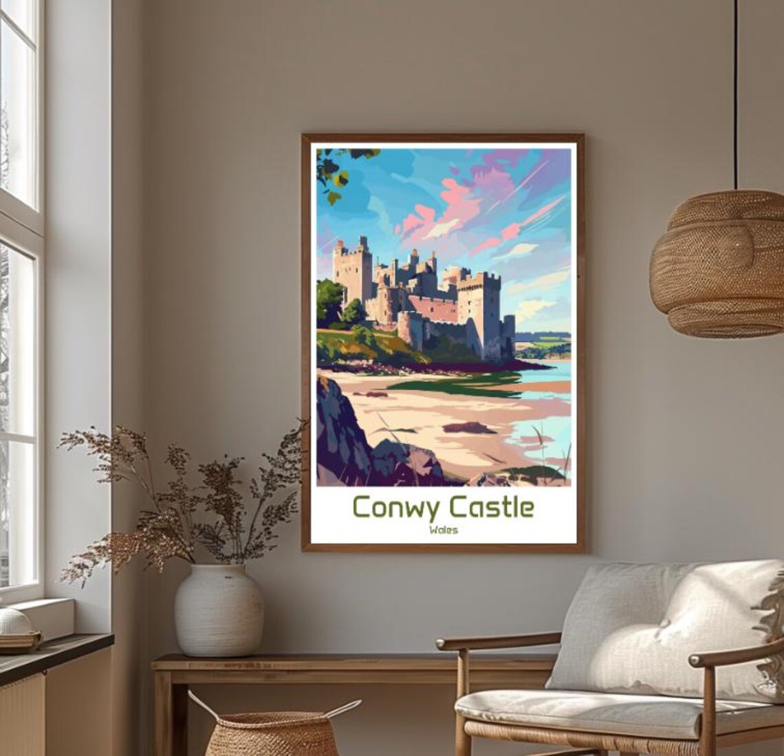 Conwy Castle Wales Medieval Fortress Waterfront Vintage Travel Poster - Image 4