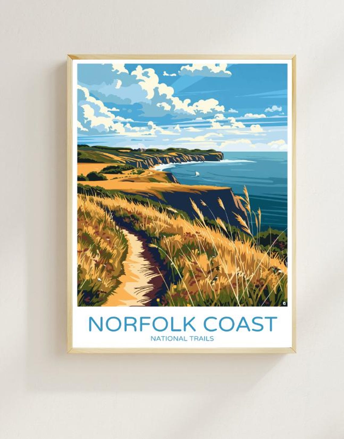 Norfolk Coast National Trails Coastal Path Golden Cliffs Poster