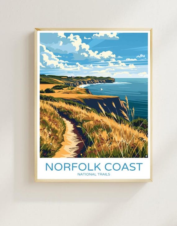 Norfolk Coast National Trails Coastal Path Golden Cliffs Poster