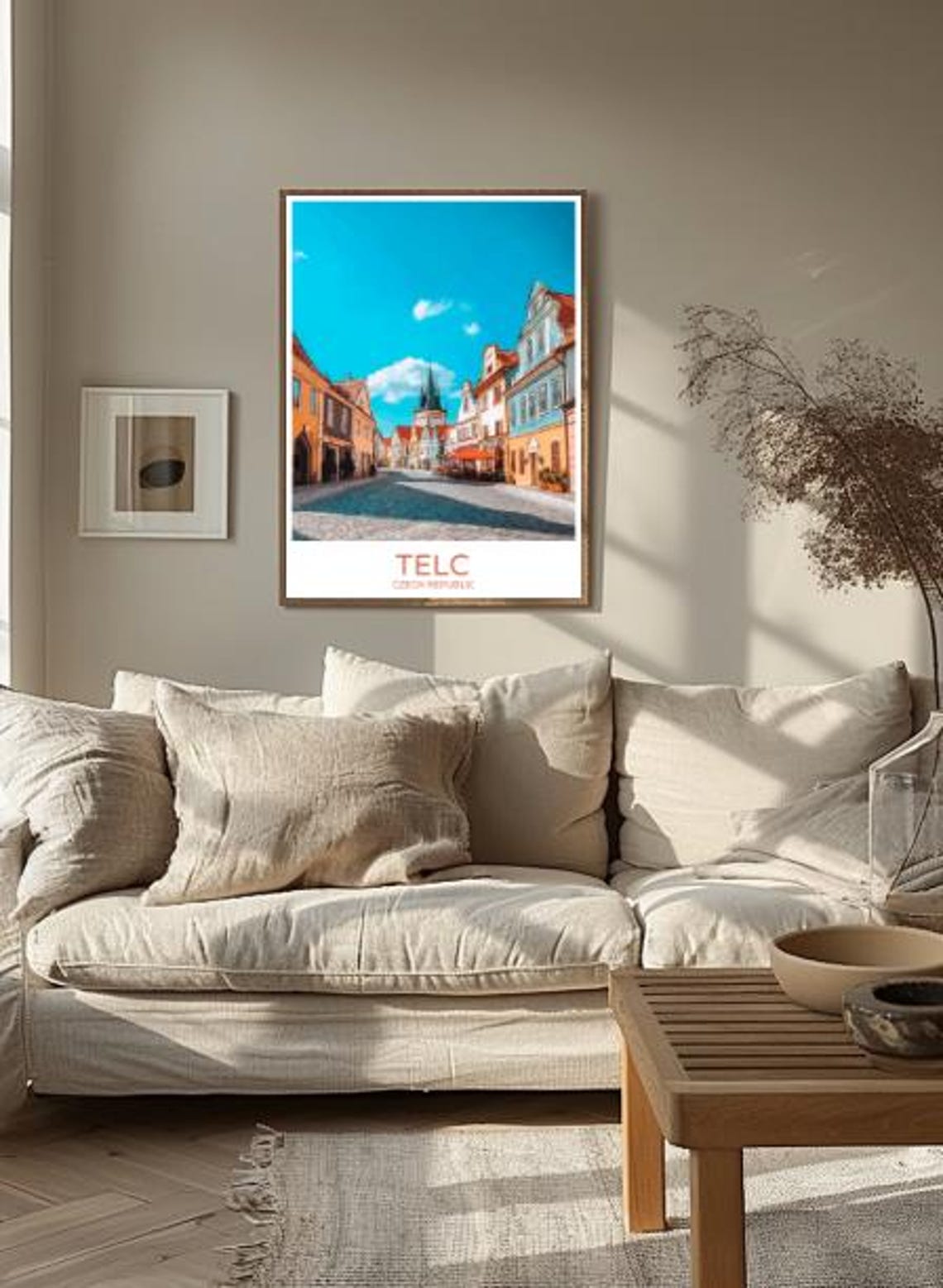 Telc Czech Republic Fairytale Square Cobblestone Vintage Travel Poster - Image 2
