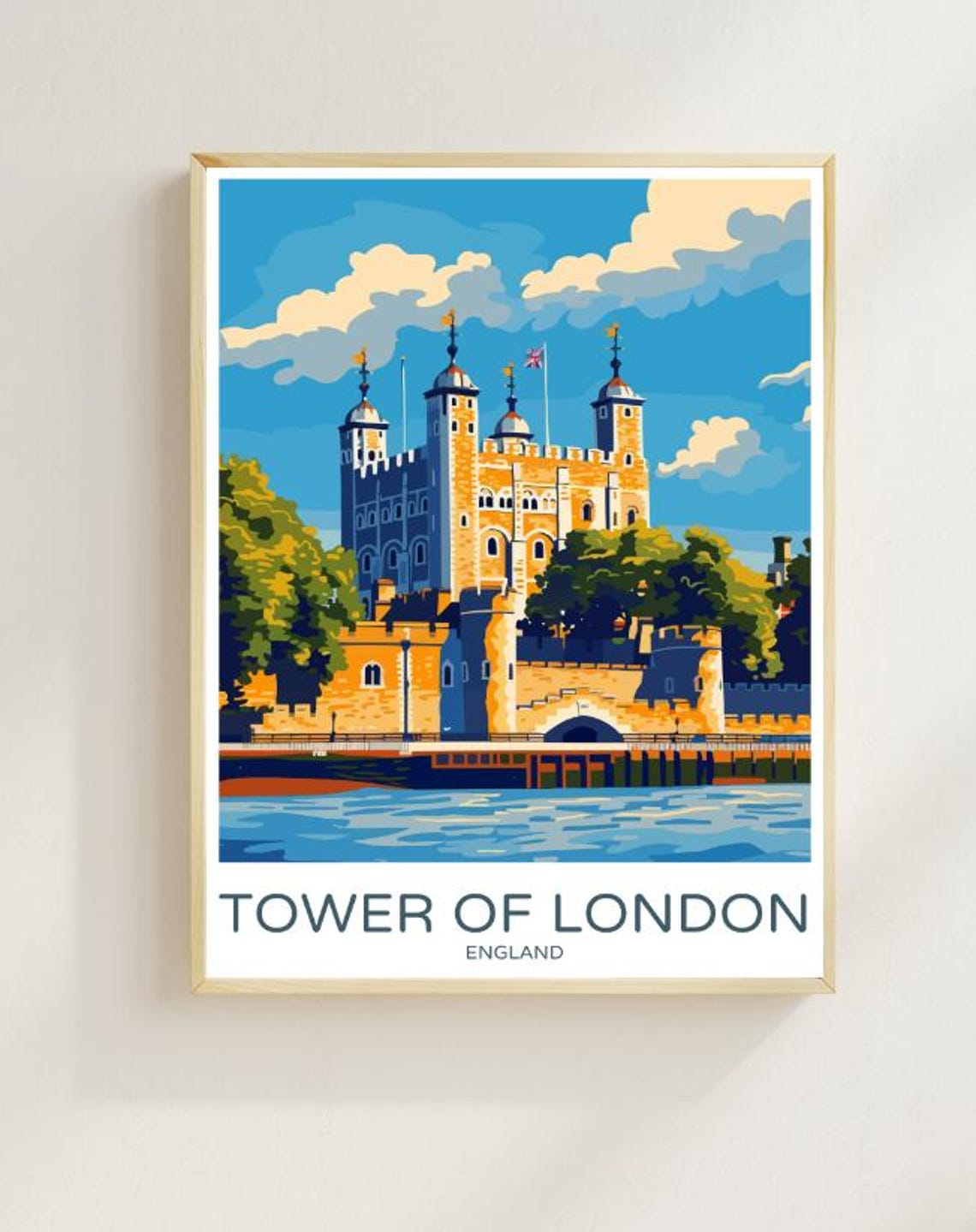 Tower Of London England Historic White Tower Thames View Poster
