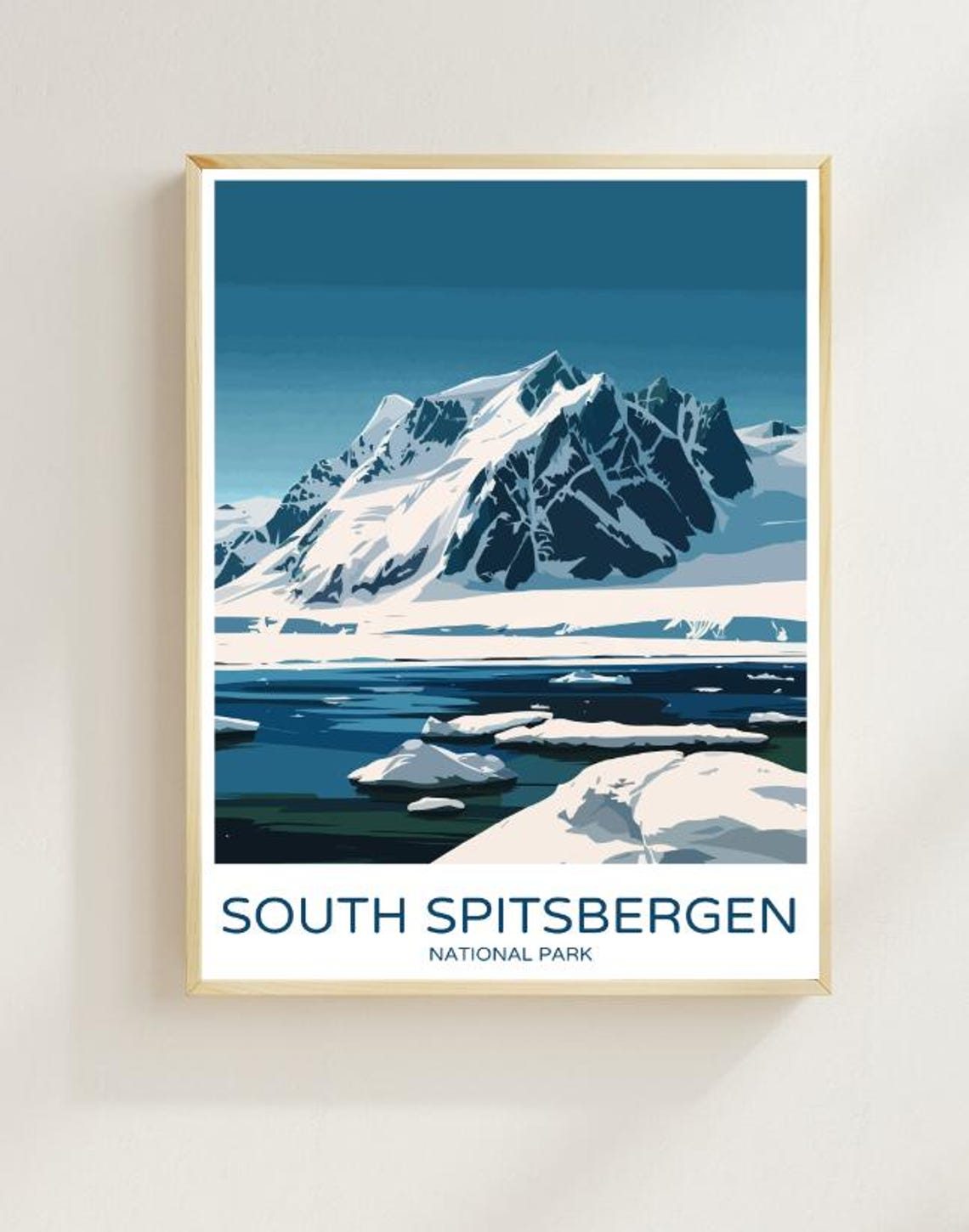 South Spitsbergen Arctic Glaciers And Ice Floes Travel Poster
