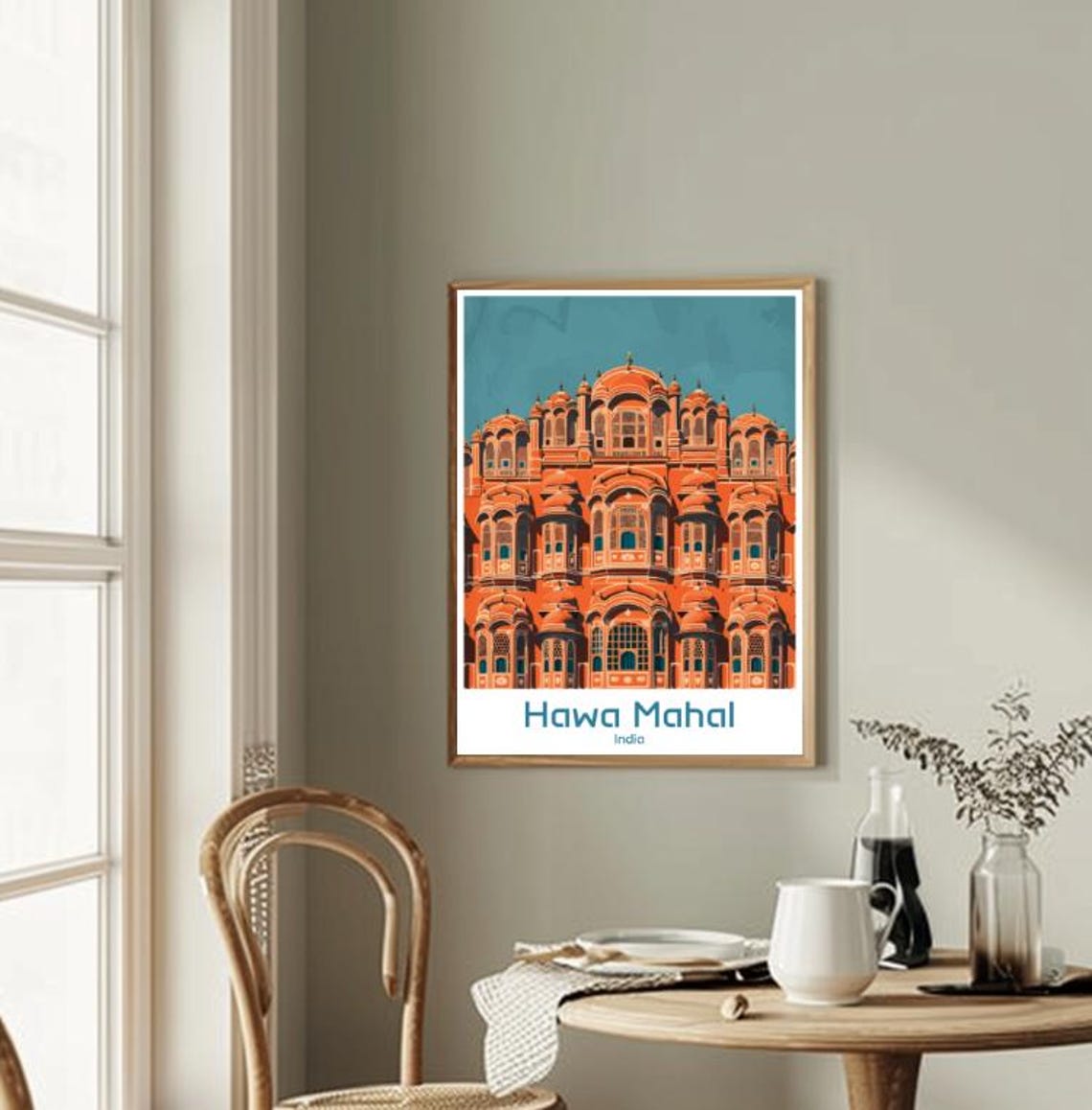 Hawa Mahal Jaipur India Palace of Winds Terracotta Facade Poster - Image 2