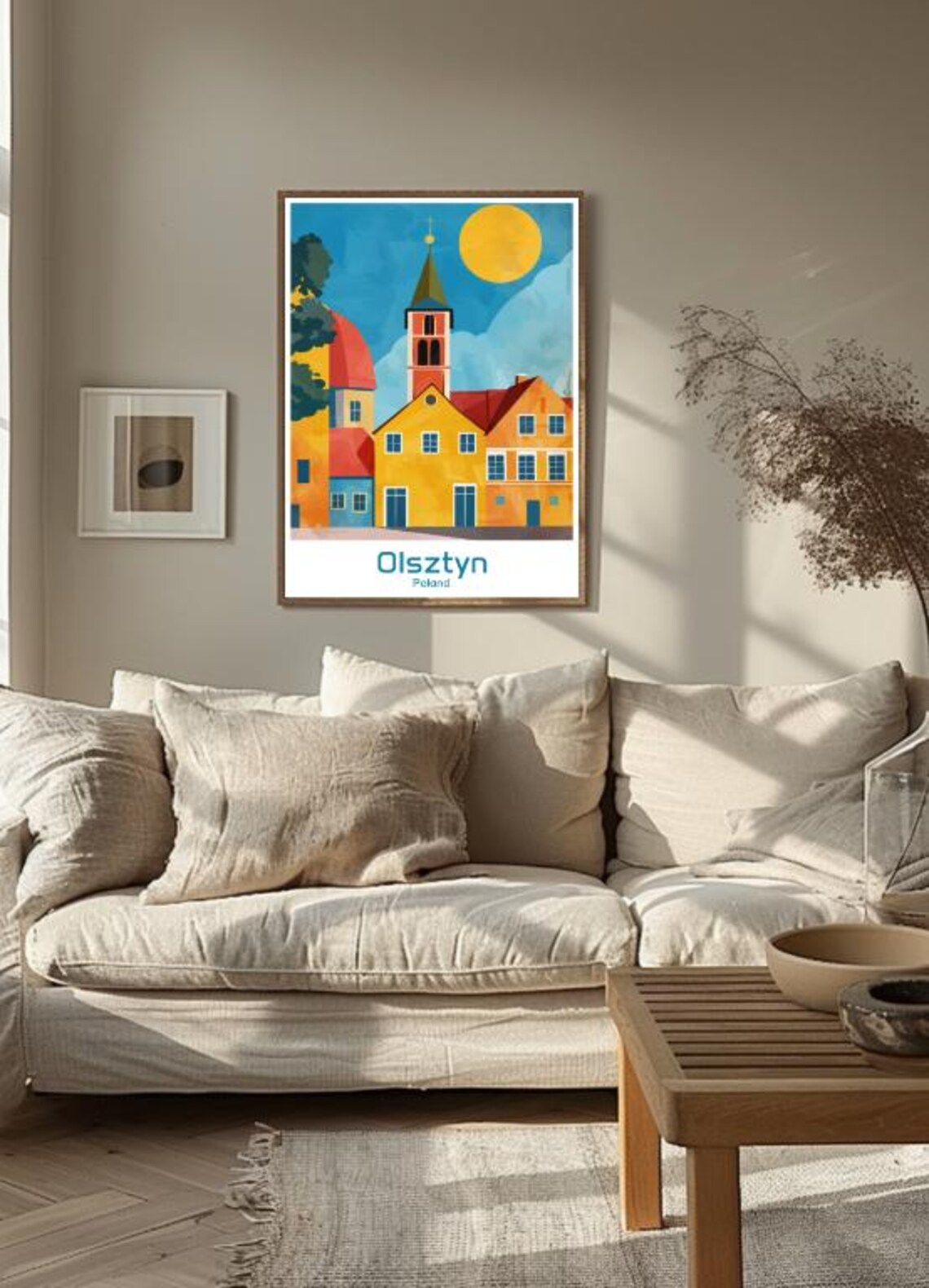 Olsztyn Poland Old Town Church Colorful Buildings Travel Poster - Image 3