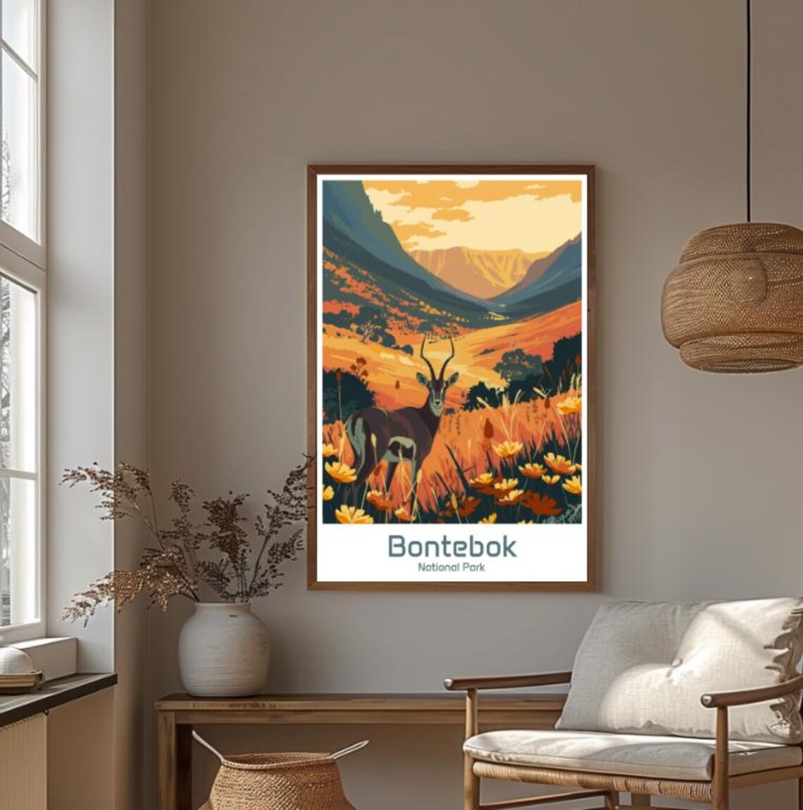 Bontebok National Park Antelope Mountain Vintage Travel Poster - Image 4