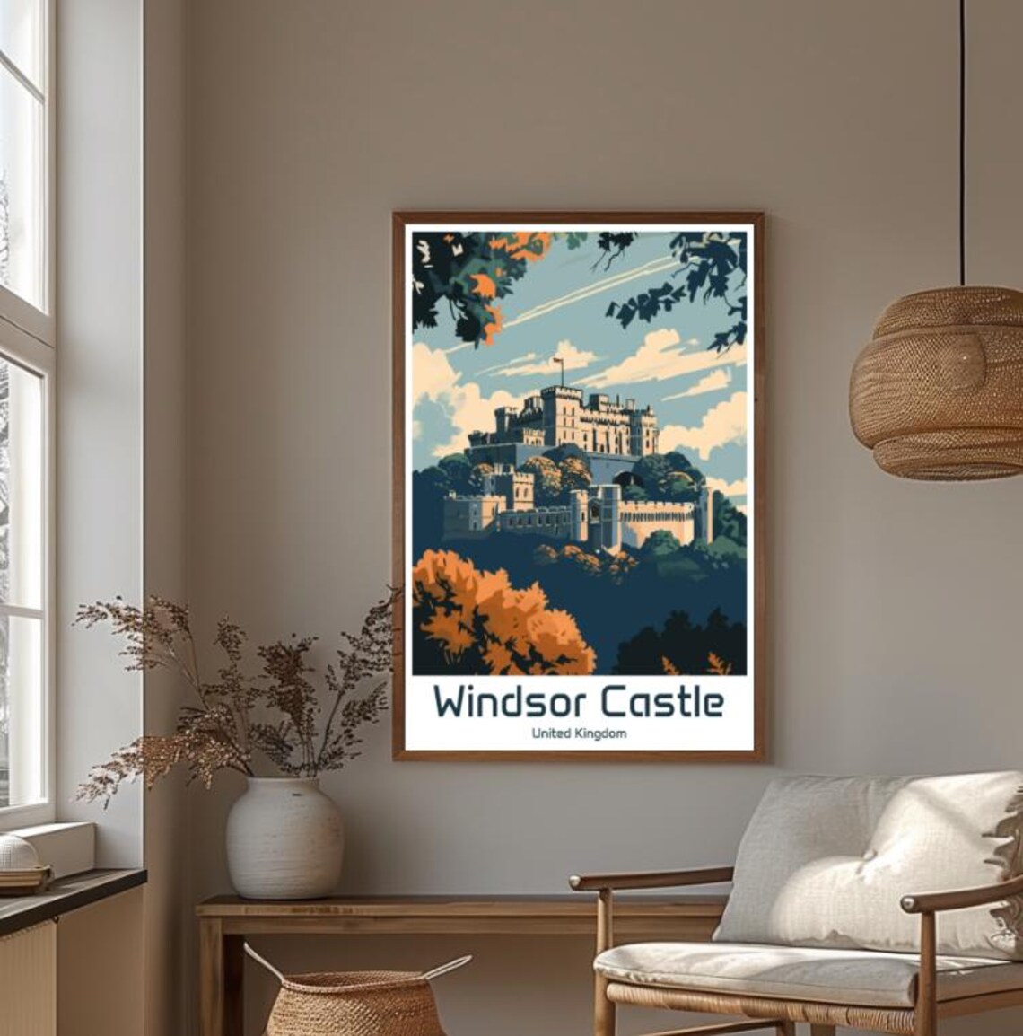 Windsor Castle Royal Berkshire Castle Autumn Foliage England Poster - Image 4
