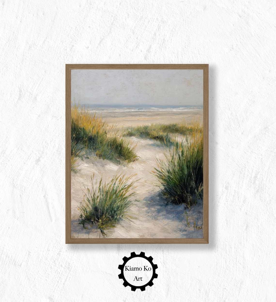 Sandy Dune Path Through Beach Grass to the Ocean Soft Coastal Art Poster