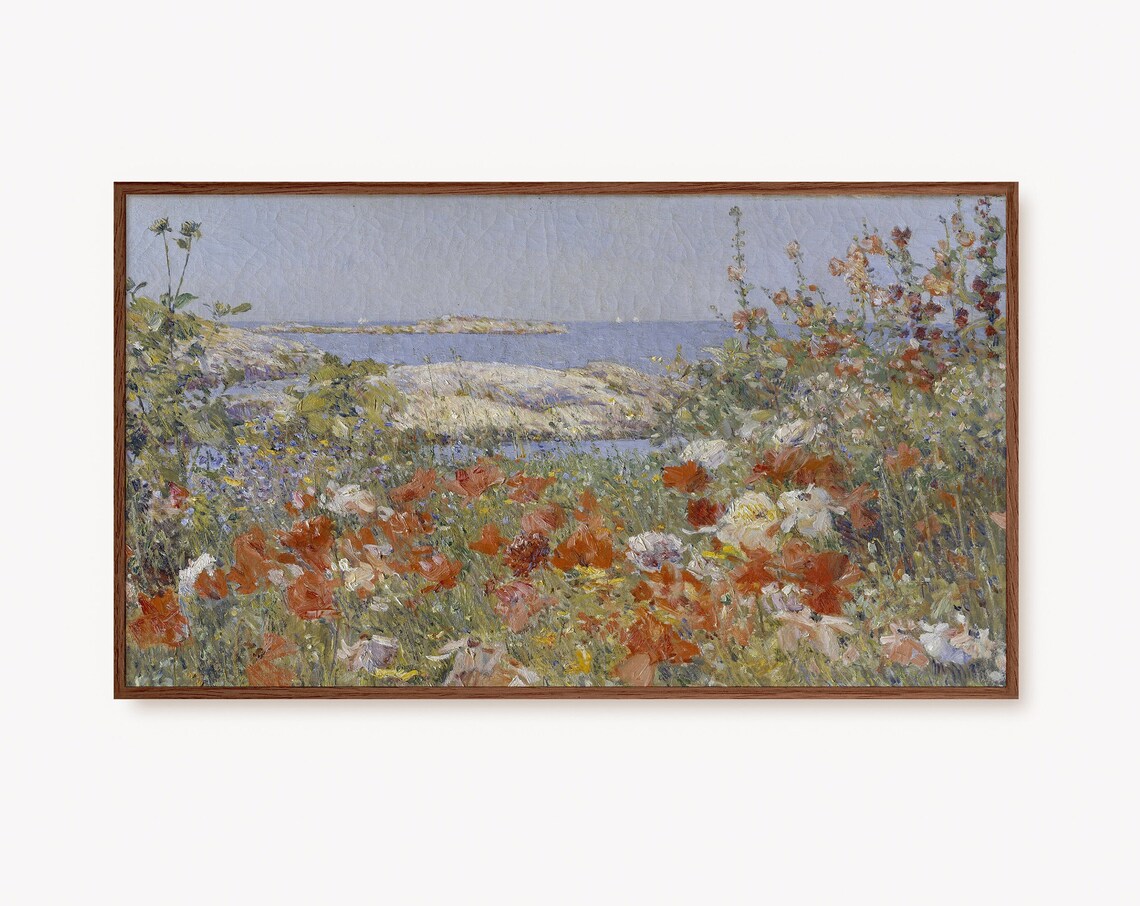 Vintage Summer Landscape Wild Flowers Art Print
