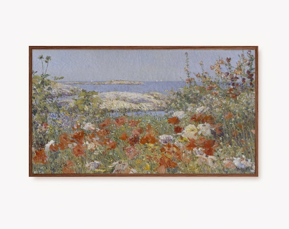 Vintage Summer Landscape Wild Flowers Art Print