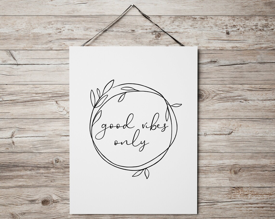 Affirmation Cards Good Vibes Only Quote Art Print - Image 2