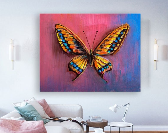 Colorful Butterfly Wall Decor Butterfly Home Art Butterfly Painting Colorful Butterfly Print Butterfly Poster Print