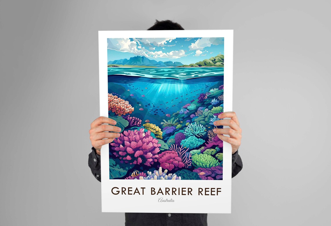 Great Barrier Reef Australia Coral Reef Underwater Scene Travel Poster - Image 2