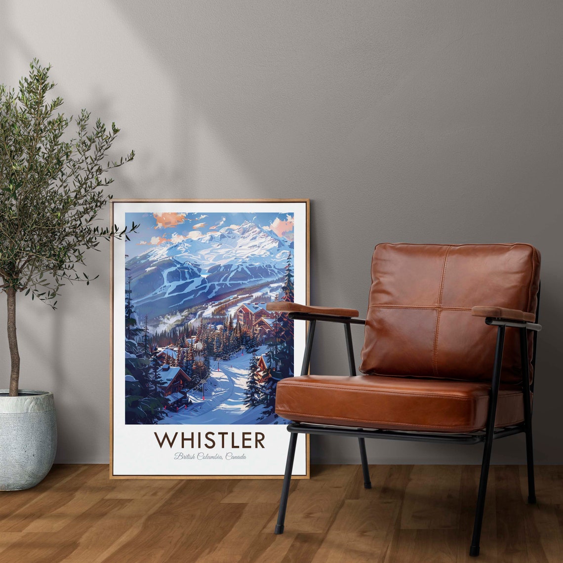 Whistler British Columbia Canada Ski Resort Mountain Slopes Poster