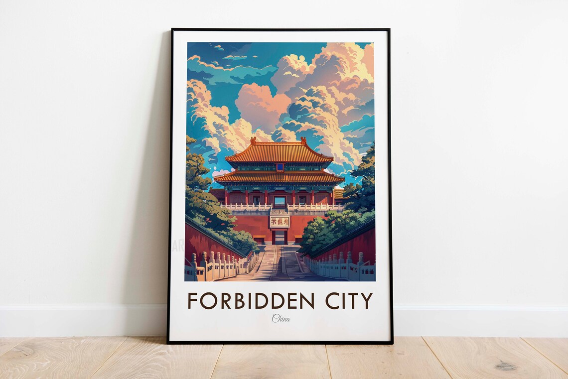 Forbidden City China Palace Gates Imperial Illustration Poster - Image 3