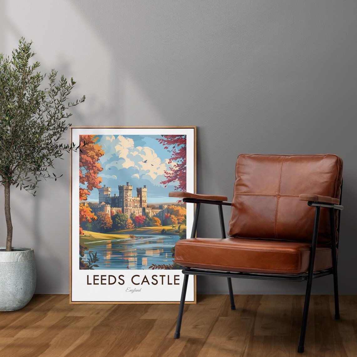 Leeds Castle England Vintage Style Travel Poster - Image 2
