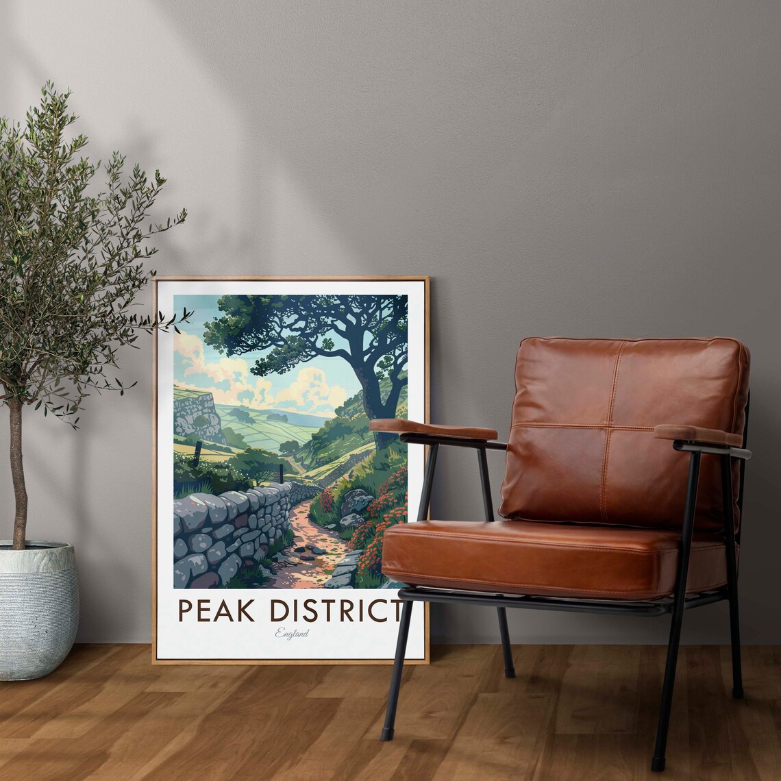 Peak District National Park Vintage Style Travel Poster - Image 2