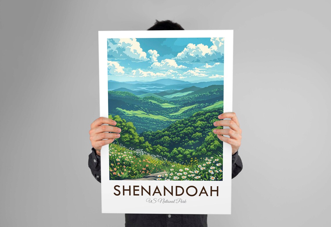 Shenandoah National Park Green Valley Wildflowers Summer View Travel Poster - Image 2