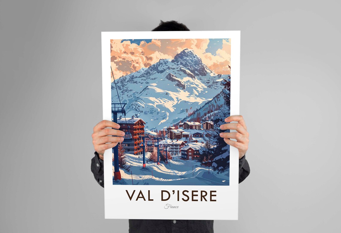 Val Disere France Vintage Travel Poster, Wall Art Print - Image 3