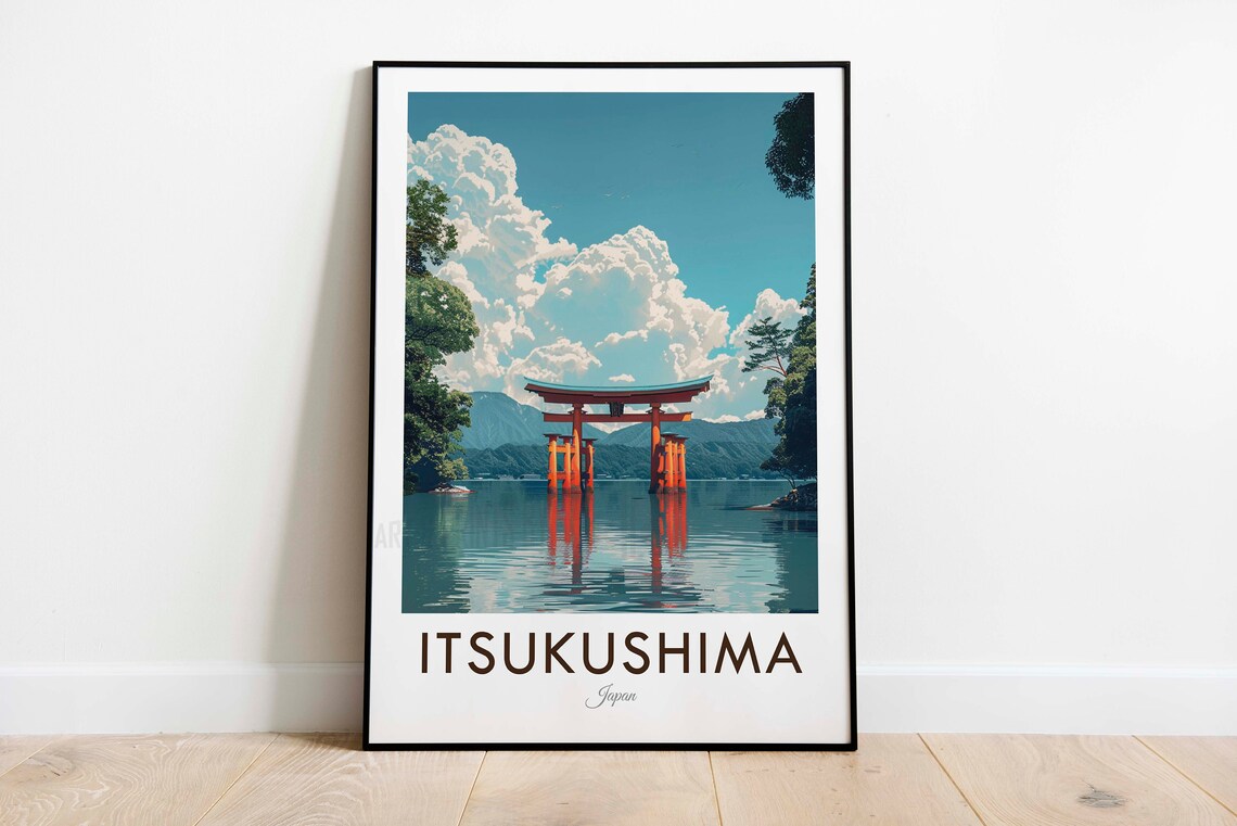 Itsukushima Vintage Travel Poster, Japan