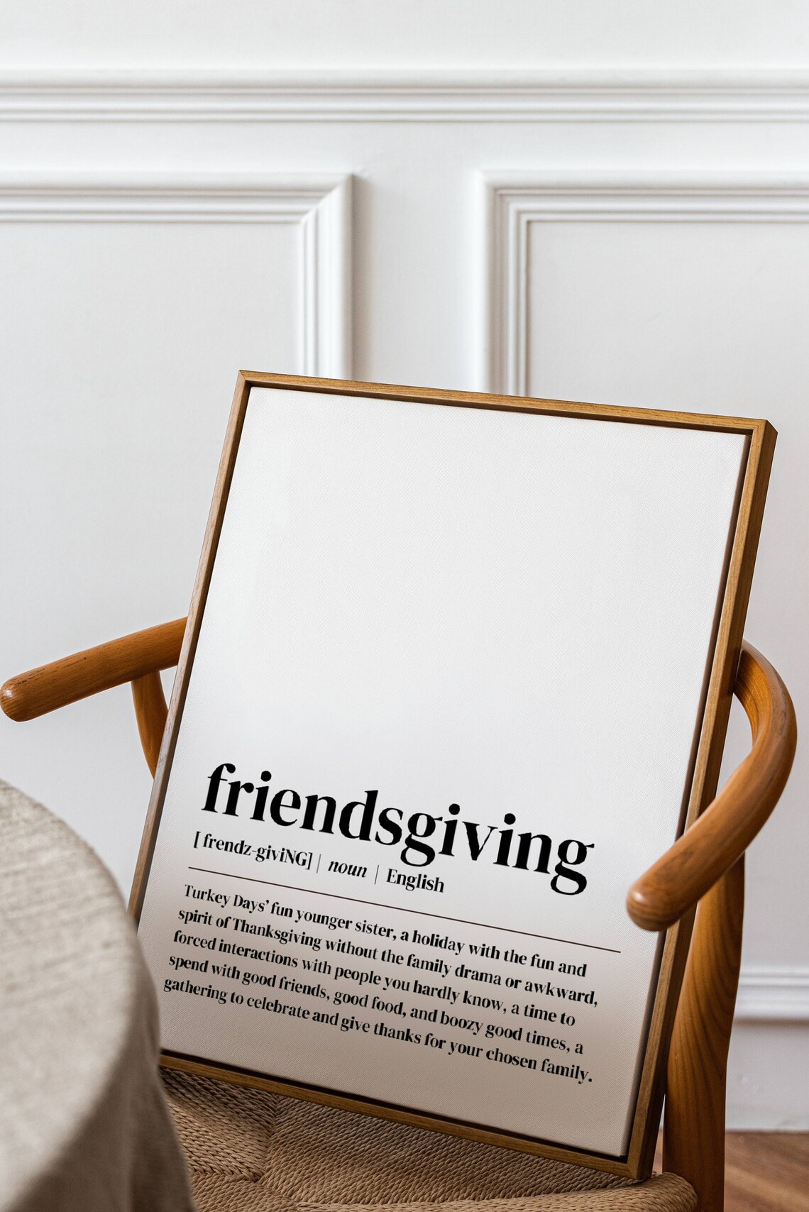 Friendsgiving Definition Dictionary Art Thanksgiving Party Poster - Image 2