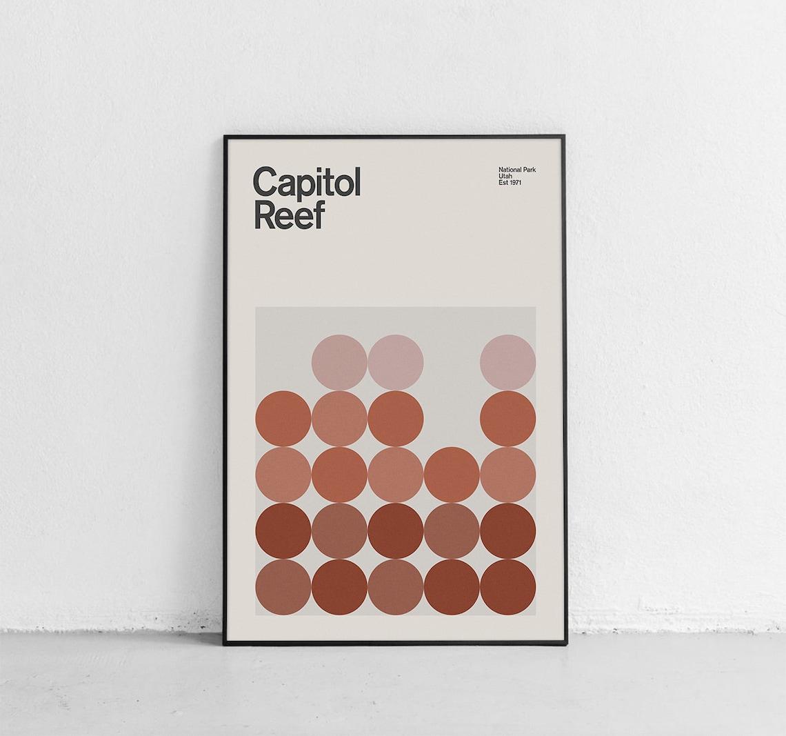 Capitol Reef National Park Mid-Century Travel Poster
