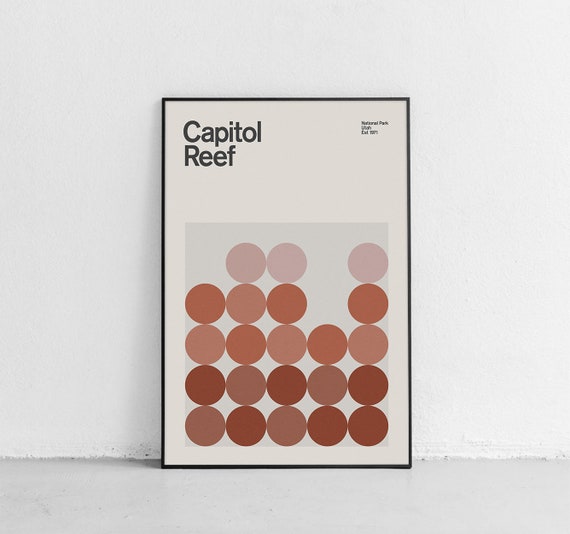Capitol Reef National Park Mid-Century Travel Poster