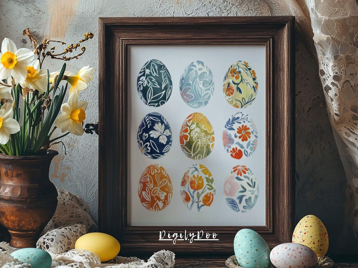 Colorful Easter Egg Print, Spring Nursery Decor