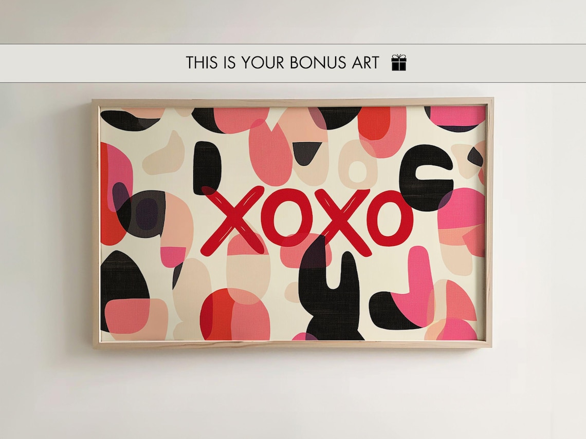 Pink Red Ribbon Bows Painted Coquette Valentine Wall Art Print - Image 2