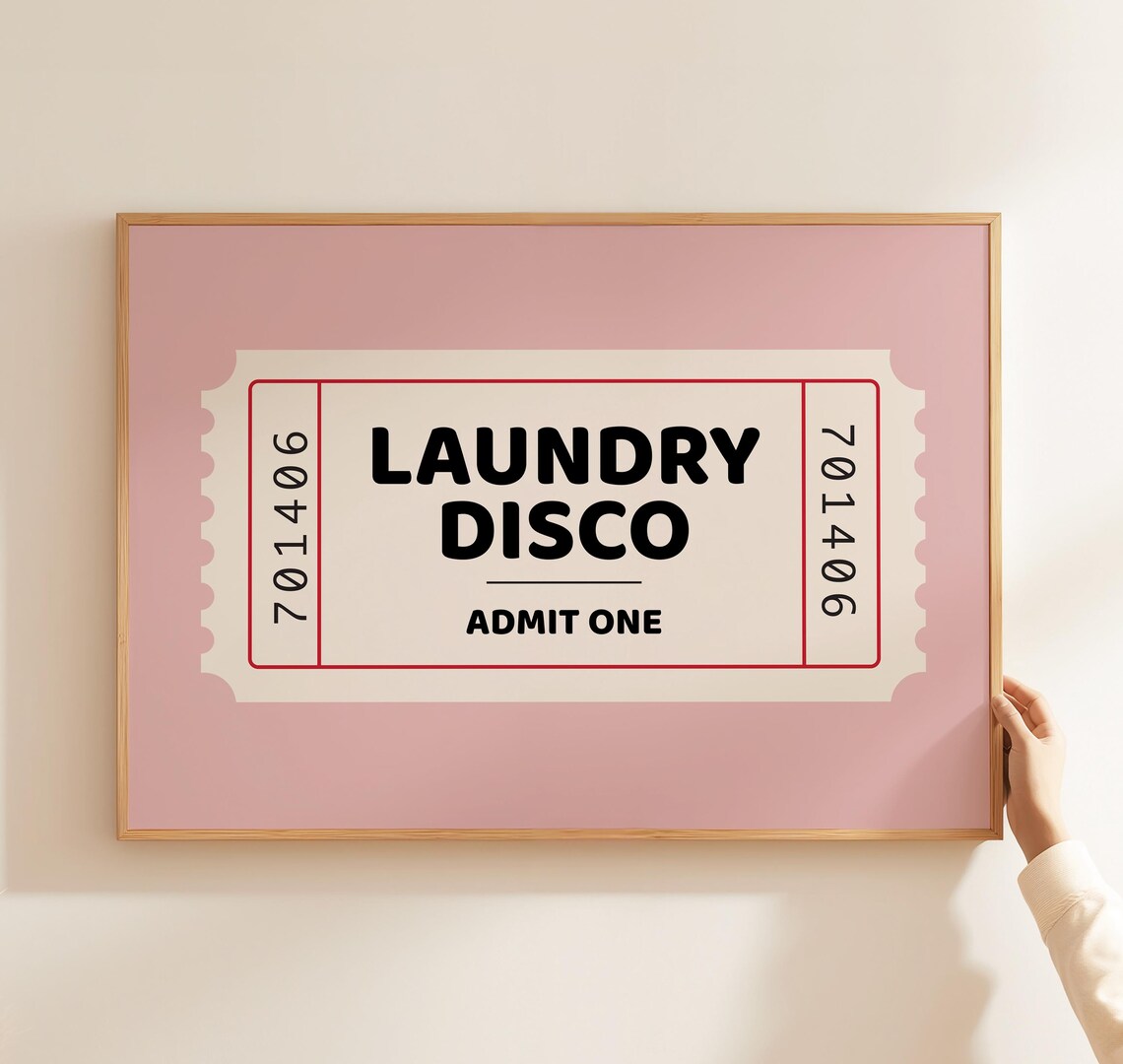 Laundry Disco Ticket Retro Utility Art Print