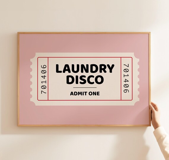 Laundry Disco Ticket Retro Utility Art Print