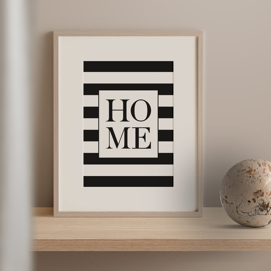 Home Black White Striped Bold Serif Modern Typography Poster - Image 2