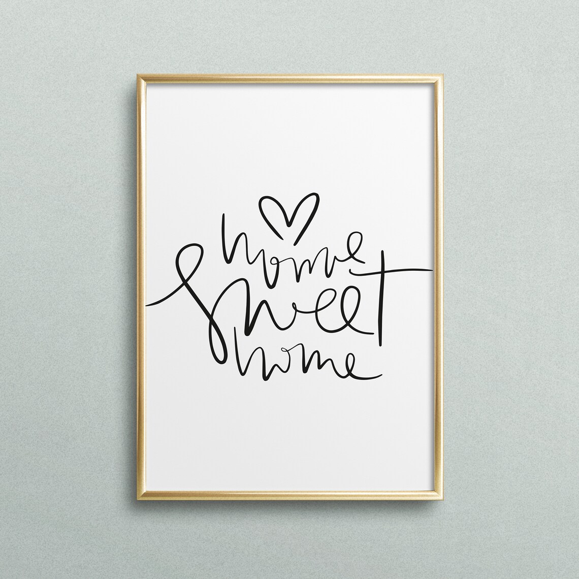 Home Sweet Home Typography Art Print, Family Love