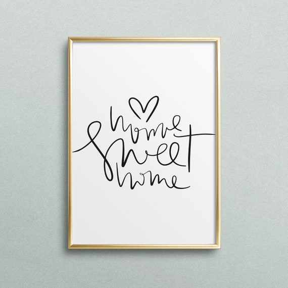 Home Sweet Home Typography Art Print, Family Love