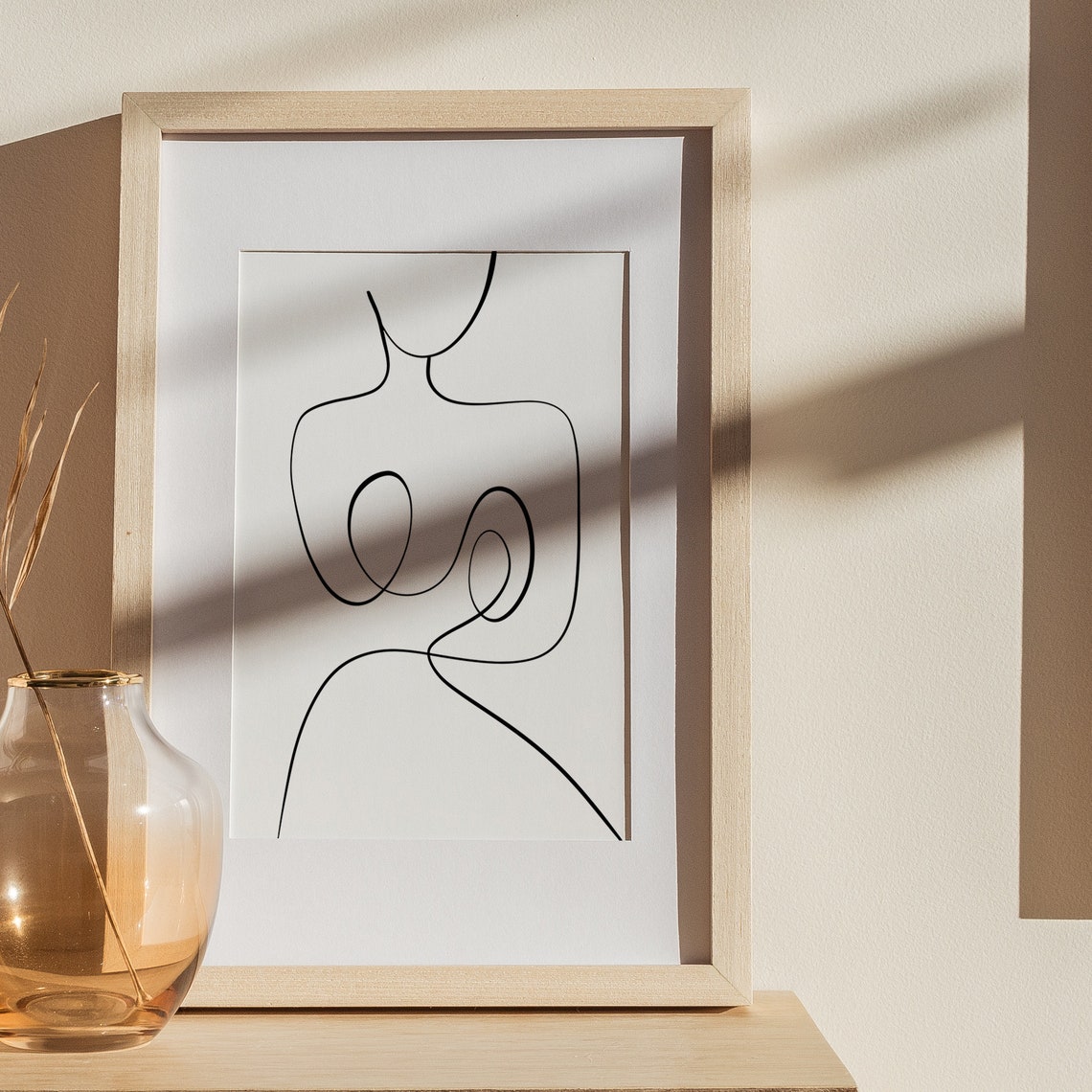 Minimalist Female Torso Single Line Art Abstract Body Poster - Image 2