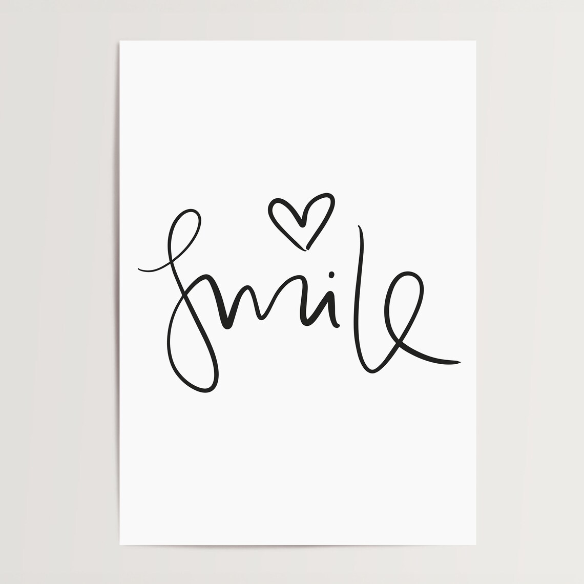 Smile Typography Quote Art Print, Happy Life - Image 4