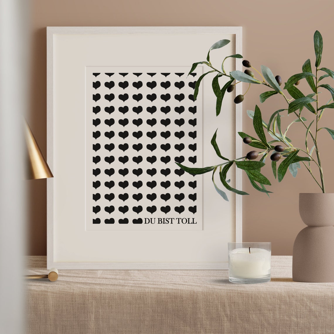 Du Bist Toll German Hearts Typography Quote Minimalist Poster - Image 2